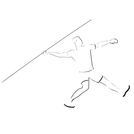 Abstract image of the sportsman  Illustration on white background のイラスト素材