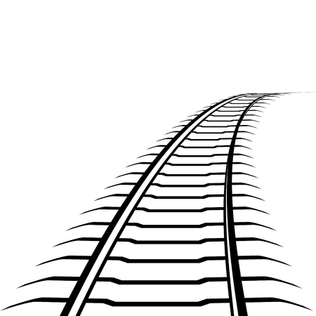 Abstract image of a railway line  Illustration on white background のイラスト素材