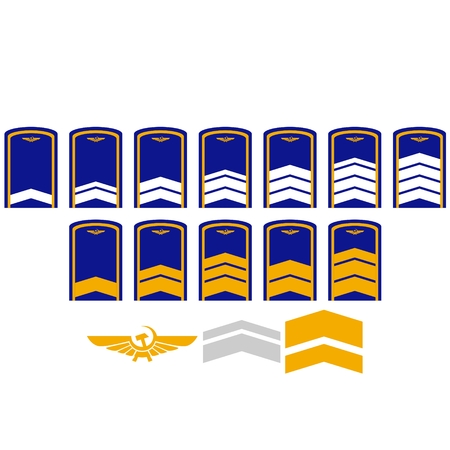 Ranks and insignia of the of civil aviation world. Illustration on white background.のイラスト素材