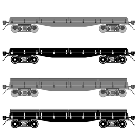 Railway wagons for transportation of goods. The illustration on white background.のイラスト素材