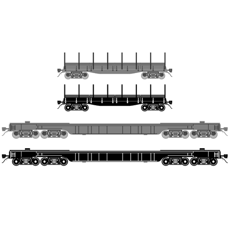 Railway wagons for transportation of goods. The illustration on white background.のイラスト素材