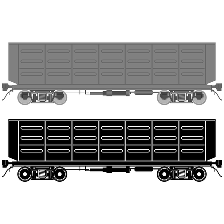 Railway wagons for transportation of goods. The illustration on white background.のイラスト素材