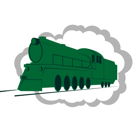 Abstract image of an old railway equipment. The illustration on a white background.のイラスト素材