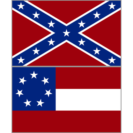 Flags of the Confederacy during the American Civil War. The illustration on a white background.のイラスト素材