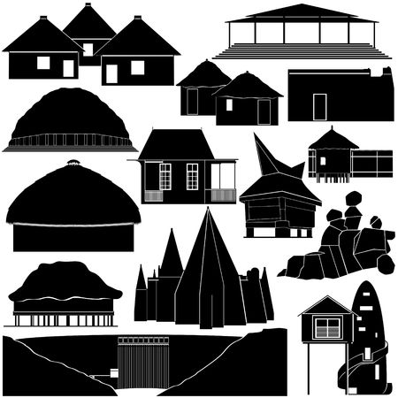 Architectural landmarks of the world. The illustration on a white background.のイラスト素材