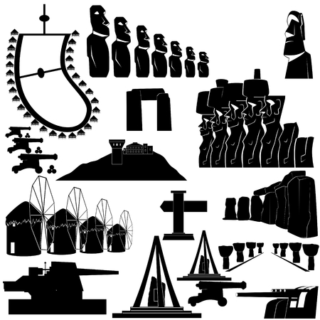 Architectural landmarks of the world. The illustration on a white background.のイラスト素材