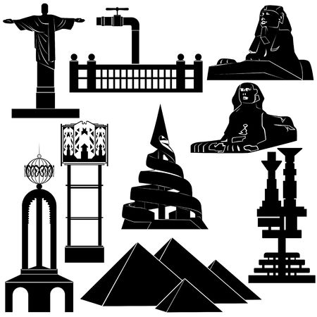 Architectural landmarks of the world. The illustration on a white background.のイラスト素材