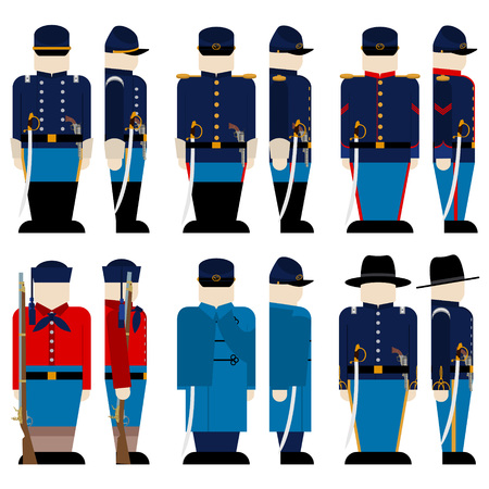 The Armed Forces of the Union army in the Civil War the United States. The illustration on a white background.のイラスト素材