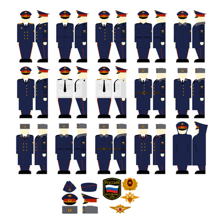 Uniforms and insignia of the Ministry of Justice. The illustration on a white background.のイラスト素材