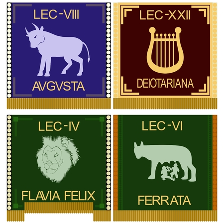 The character set of the legions of ancient Rome. The illustration on a white background.のイラスト素材