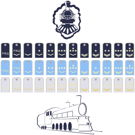 Insignia workers on the railway in Russia. The illustration on a white background.のイラスト素材