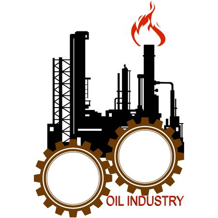 Circuit the oil refinery. The illustration on a white background.のイラスト素材