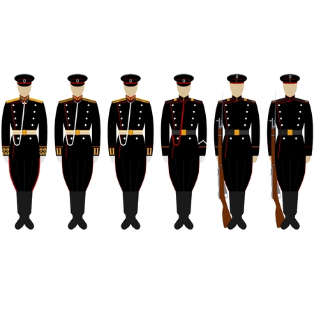The service uniform of the Corps coastal artillery. The illustration on a white background.のイラスト素材