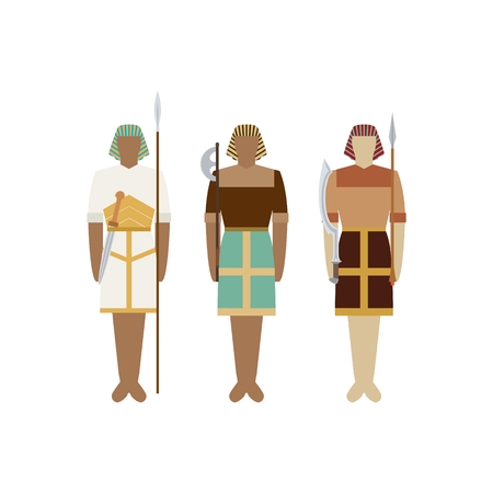 Egyptian soldiers with guns. The illustration on a white background.のイラスト素材