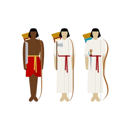 Egyptian soldiers with guns. The illustration on a white background.のイラスト素材