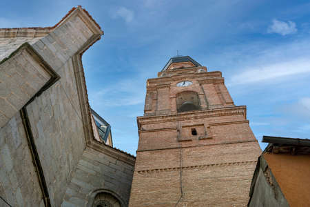 Parish of San Miguel Arcangel, in the village of PeÃ±aranda de Bracamonte, Salamanca, Spainの写真素材