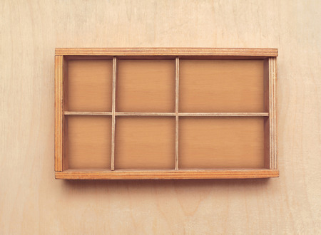 Wooden box on the wooden backgroundの写真素材