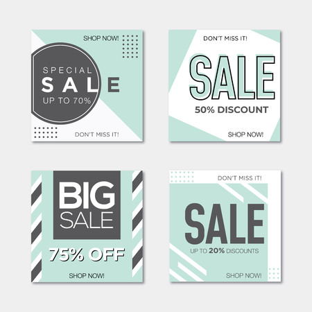 Template sets of web banner for shopのイラスト素材