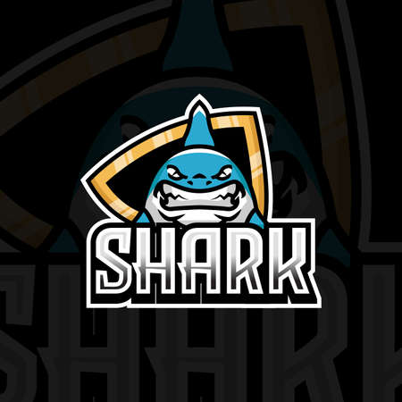 E-sport shark mascot logo designのイラスト素材