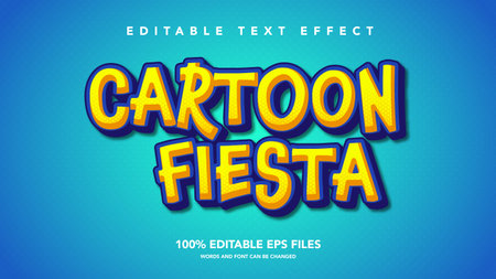 Cartoon Fiesta 3D text effect template design typographic