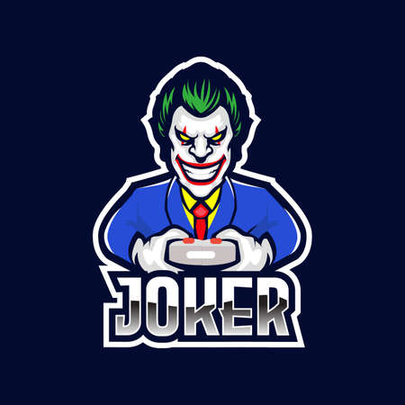 Joker jester esport team logo designのイラスト素材