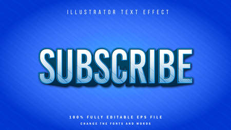 Subscribe, 3D text effect typographic designのイラスト素材