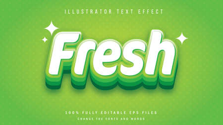 Fresh green 3D text effect typographic designのイラスト素材