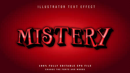 Mistery, 3D text effect typographic designのイラスト素材