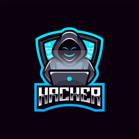 Hacker esport logo designのイラスト素材