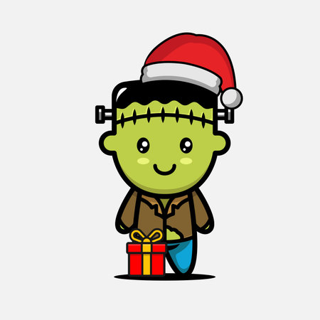 Cute Christmas mascot design illustrationのイラスト素材