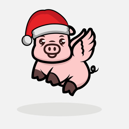 Cute Christmas mascot design illustrationのイラスト素材