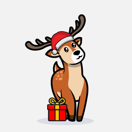 Cute Christmas mascot design illustrationのイラスト素材