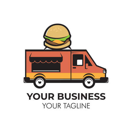 food truck logo design templateのイラスト素材