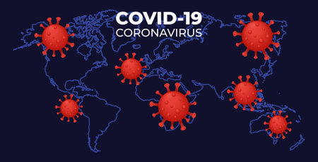 Covid-19 background banner templateのイラスト素材