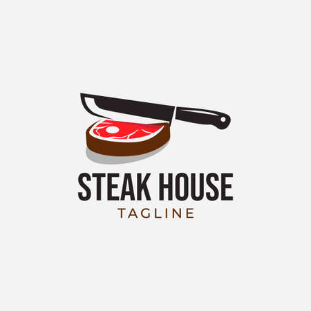 Steak logo designのイラスト素材