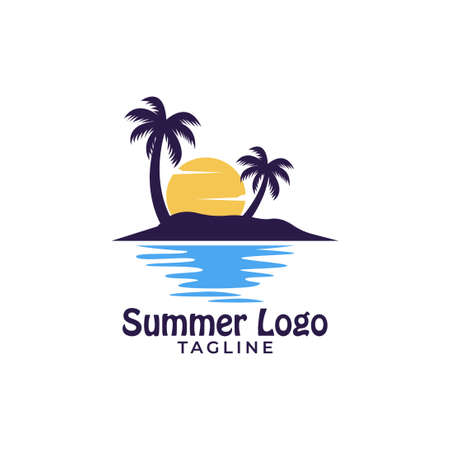 Beach summer logoのイラスト素材