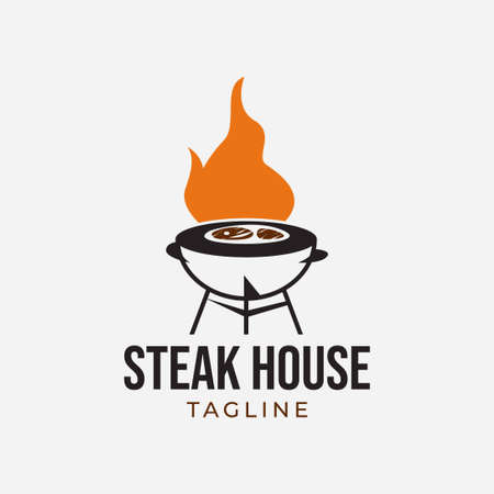 Steak logo designのイラスト素材