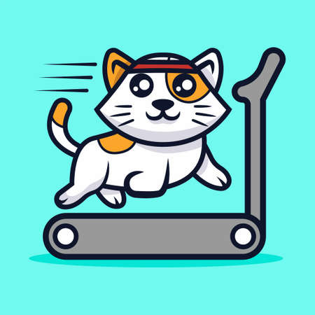 Cute Kawaii cat mascot vector design illustrationのイラスト素材