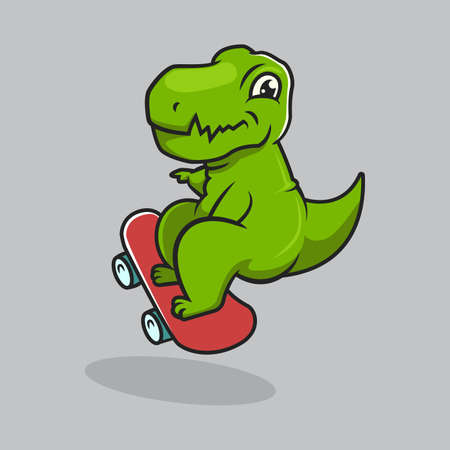 Cute Dino t rex urban culture mascot designのイラスト素材