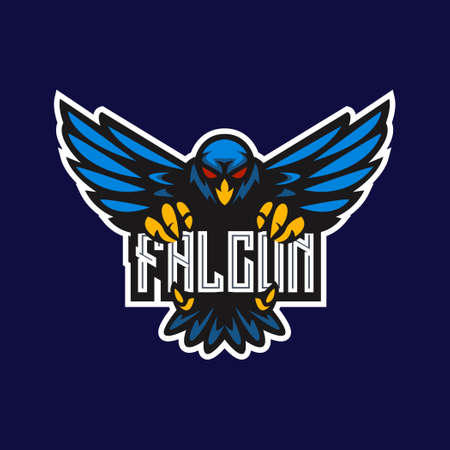 Falcon mascot e-sport gaming logo designのイラスト素材