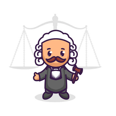 Cute judge occupation mascot designのイラスト素材