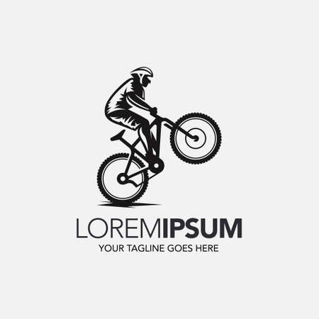 Simple mountain bike silhuette logo design templateのイラスト素材