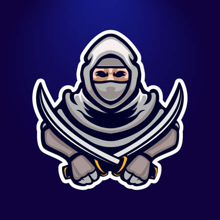Ninja e-sport logo emblem designのイラスト素材