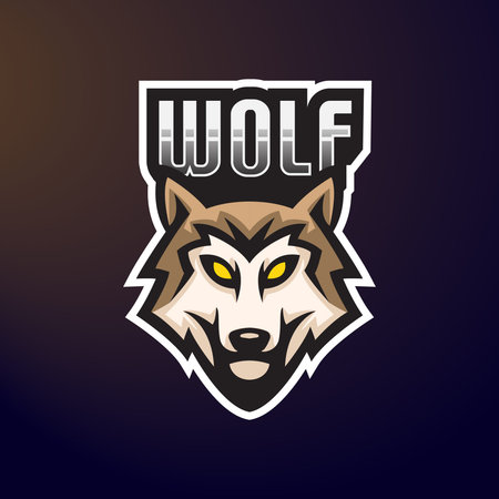 Wolf e-sport logo mascot emblem
