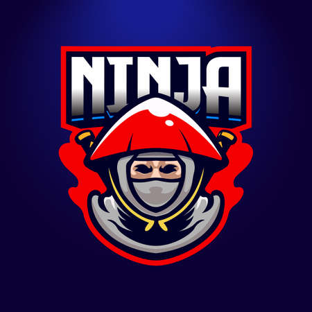 Ninja e-sport logo emblem designのイラスト素材