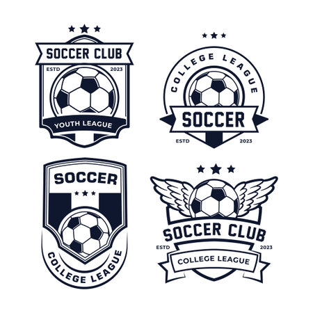 Collection of Soccer Logo Emblem Badge vector illustrationのイラスト素材