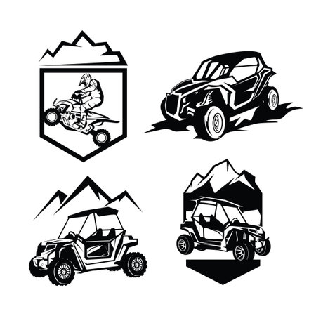 ATV Extreme Offroad Adventure Sport Logo Design Clipart.のイラスト素材