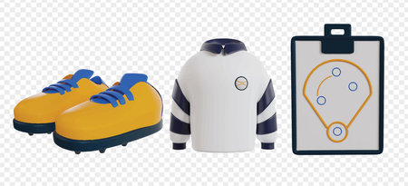 Soccer uniform mockup. Vector illustration isolated on transparent background.のイラスト素材