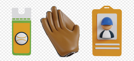 Baseball glove mockup. Realistic vector illustration of baseball glove mockup for web design