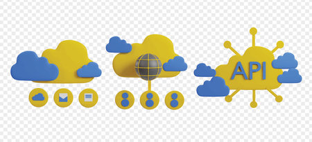 Cloud Computing 3d icons clipart. Tech 3d icons for homepage or UI/UX.